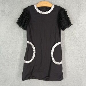 Matooka Girls Size 12 Black Dress Ruffle Sleeve Party Canadian Made with Pockets